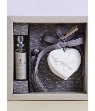 Gesso perfumado p duo coração lavanda/rosa